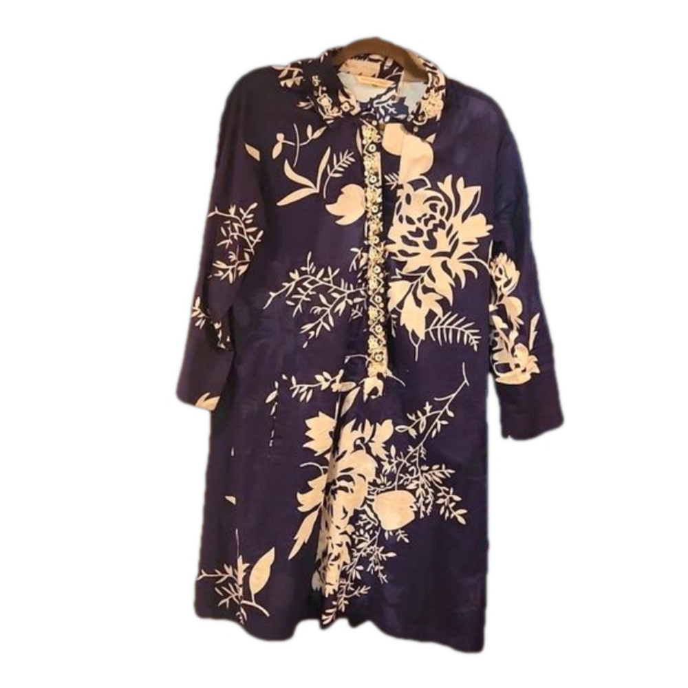 Sof Surroundings Beaded Floral Tunic